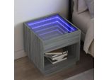 Vidaxl Comodino Con Infinity-Led Grigio Sonoma 50X50X50 Cm