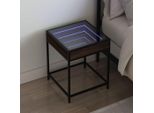 Vidaxl Comodino Con Infinity Led Effetto Rovere Marrone 40X40X51 Cm