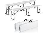Vevor Panca Pieghevole In Plastica, Panca Pieghevole Portatile Da 1,83 M, Panca Da Esterno In Hdpe Impermeabile E Liscia, Seduta Da Pranzo Per Picnic In Campeggio Con Maniglia Per Il Trasporto, Per Attività Di Intrattenimento Come Il Calcio In Giardino, Bianco