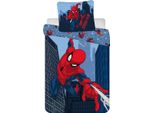 Biancheria Da Letto Per Bambini Spider-Man, Ragno, Blu, Piumone 160 X 200 Cm + Cuscino 70 X 80 Cm, 100% Cotone