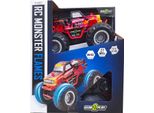 Auto Telecomandata Rc Monster Truck Big Wheels - Monster Flames - Rosso