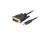 Lanberg CA-CMDV-10CU-0018-BK Adattatore Cavo Video 1,8 M Usb Tipo-C DVI-D Nero (CA-CMDV-10CU-0018-BK)