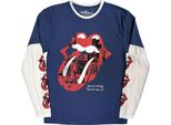 The Rolling Stones - Maglietta Da Uomo/Donna Unisex, A Strati, Manica Lunga RO14804 (S) (Blu Denim/Bianco)