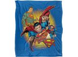 Superman - Coperta A Collage, Setosa, Supermorbida TV24897 (Taglia Unica) (Blu/Rosso/Giallo)