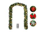 Clanmacy Decorazione Ghirlanda Di Natale Ghirlanda Di Abete Decorazione Natalizia Interna Ed Esterna Ghirlanda Artificiale 5M 100 Led Con Decorativo + Telecomando