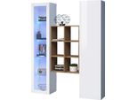 Dmora Credenza Rimella 30X40X180H Cm Bianco Acero, Apertura Battente 16 Vani Italy