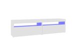 Mobili Tv 2 Pezzi Con Luci Led Bianche 75X35X40 Cm