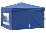 Vidaxl Tenda Pieghevole Per Feste Con Pareti Laterali Blu 3X3 M
