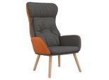 Vidaxl Recliner Grigio Scuro In Tessuto E Pvc