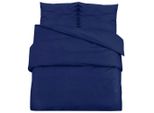 Vidaxl Set Di Biancheria Da Letto Blu Navy 135X200 Cm Cotone