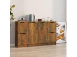 Vidaxl Credenze 3 Pz. Materiale A Base Di Legno Di Quercia Fumé