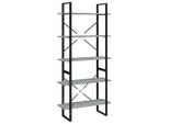Libreria 5 Scomparti Rovere Grigio Sonoma 80X30X175 Materiale In Legno