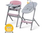 Kinderkraft Select Set Sedia Da Pranzo Livy Aster Pink + Poltrona Reclinabile Calmee, Premium