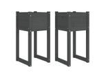 Vidaxl Fioriera 2 Pz. Grigio 40X40X81 Cm In Legno Di Pino Massiccio