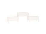 Vidaxl Fioriera Bianca 245,5X44X75 Cm In Legno Di Pino Massiccio