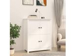 Vidaxl Credenza Bianca 83X41,5X100 Cm In Legno Di Pino Massiccio