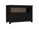 Mobile Tv Nero79X35X52 Cm In Legno Massiccio Di Pino