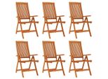 Vidaxl Sedie Da Giardino Pieghevoli 6 Pz. Legno Massiccio Di Eucalipto