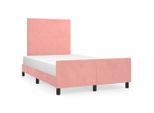 Vidaxl Struttura Letto Con Testiera Rosa 120X200 Cm In Velluto