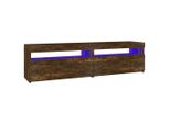 Mobile Tv Con Luci Led 2 Pz. Rovere Fumé 75X35X40 Cm