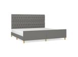 Giroletto Con Testiera In Tessuto Grigio Scuro 200X200 Cm