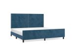 Vidaxl Struttura Letto Senza Materasso Blu Scuro 200X200 Cm In Velluto