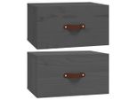 Vidaxl Comodini Da Parete 2 Pz. Grigio 40X29,5X22 Cm
