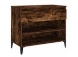 Vidaxl Portascarpe In Rovere Affumicato 70X36X60 Cm Materiale A Base Di Legno