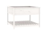Vidaxl Fioriera Con Ripiano Bianco 111,5X111,5X81 Cm In Legno Di Pino Massiccio