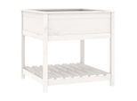 Vidaxl Fioriera Con Ripiano Bianco 82,5X82,5X81 Cm In Legno Di Pino Massiccio