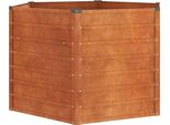 Vidaxl Letto Rialzato Arrugginito 129X129X77 Cm Acciaio Corten