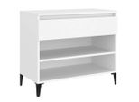 Vidaxl Portascarpe Bianco 70X36X60 Cm Materiale A Base Di Legno