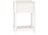 Vidaxl Fioriera Con Ripiano Bianco 54X34,5X81 Cm In Legno Di Pino Massiccio