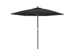 Vidaxl Ombrellone Con Palo In Legno Nero 299X240 Cm