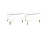 Tavolini 2 Pz. Bianco Lucido 50X46X35 Cm Materiale A Base Di Legno