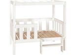 Vidaxl Letto Per Cani Bianco 95,5X73,5X90 Cm In Legno Di Pino Massiccio