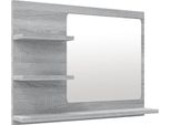 Vidaxl Specchio Da Bagno Grigio Sonoma 60X10,5X45 Cm Materiale A Base Di Legno