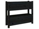 Vidaxl Fioriera Nera 77X25X66 Cm In Legno Di Pino Massiccio