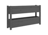 Vidaxl Fioriera Grigia 112X25X66 Cm In Legno Di Pino Massiccio