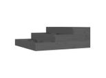 Vidaxl Fioriera Grigia 78X78X27 Cm In Legno Di Pino Massiccio