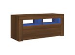 Mobile Tv Con Luci Led Effetto Rovere Marrone 90X35X40 Cm