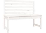 Panchina Da Giardino Bianca 109 Cm In Legno Di Pino Massiccio