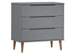 Cassettiera Molde Grey 80X40X80 Cm In Legno Di Pino Massiccio
