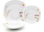 Home Elements Set Da Pranzo 6 Pezzi Piatto, 6 Pezzi Piatto Fondo, 6 Pezzi Piatto Da Dessert, Cranberries