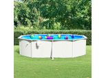 Vidaxl Piscina Con Parete In Acciaio Ovale 490X360X120 Cm Bianco