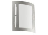 Eglo Lampada Da Parete Per Esterni City, Lampada Da Esterno A 1 Fiamma, Applique In Acciaio Inox, Plastica, Colore: Argento, Bianco, Attacco: E27, IP44