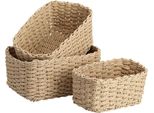Zeller Present Set Di Cestini Portaoggetti Naturali 3 Pezzi.