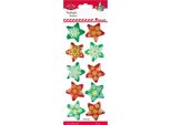 Adesivi Convessi Natalizi 10Pz Stelle Di Natale Titanum