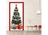 Natale Finestra Adesivi Decalcomania Albero Di Natale Parete Porta Adesivo Murale Per La Decorazione Vetrina (Albero Di Natale Porta Adesivo)