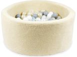 Bacino Di Asciugatura 90X40 Teddy Beige Con 300 Palline: Trasparente, Bianco, Perla, Grigio, Oro Chiaro